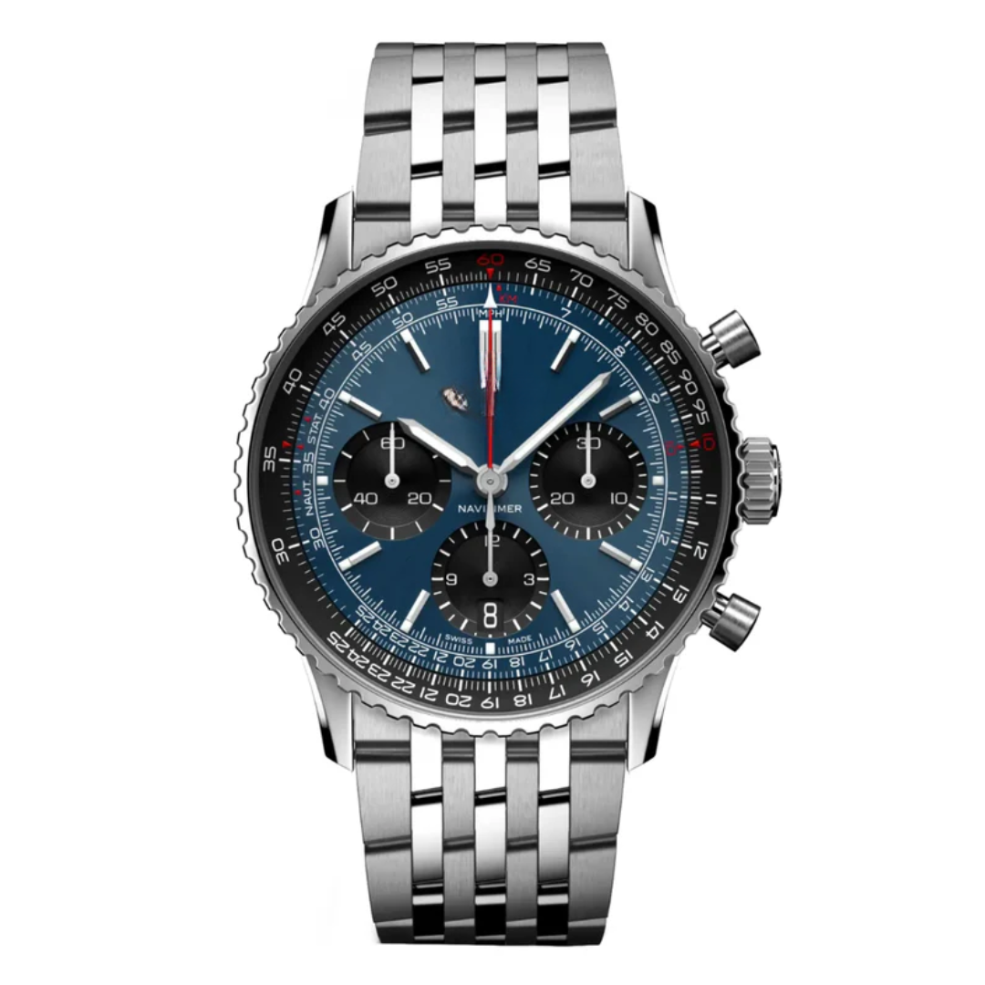 Aviation Chrono Classic – Blue Dial | Stainless Steel Bracelet