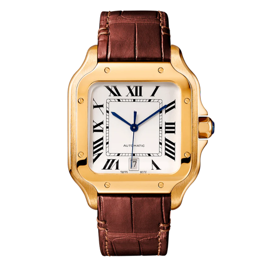 Urban Square – Gold Edition | Leather Strap Brown